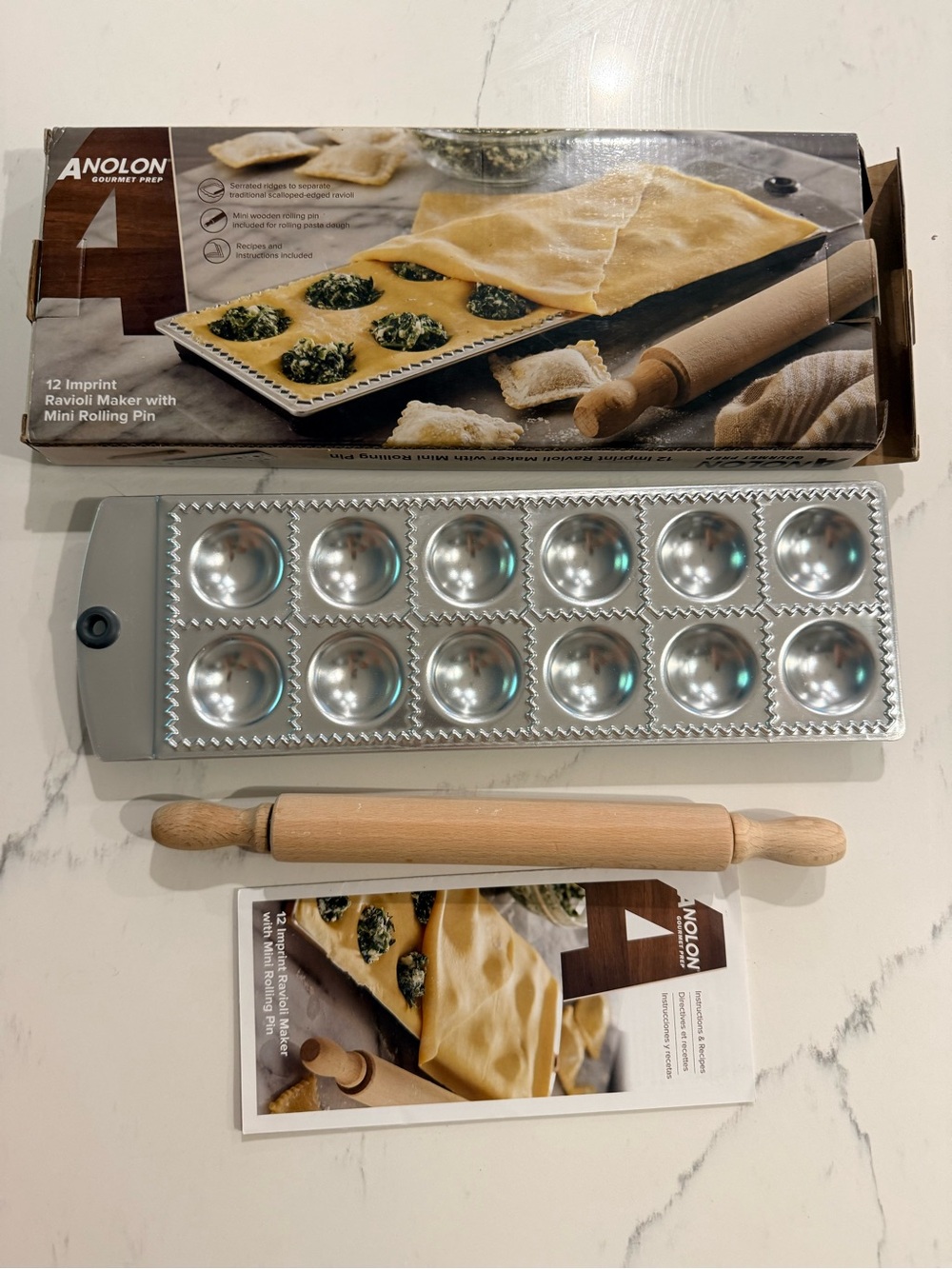 Ravioli Maker with Mini Rolling Pin